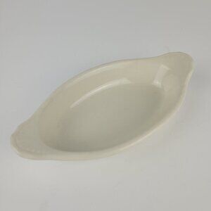 VTG Hall White Small Oval Au Gratin Casserole Serving Dish #527